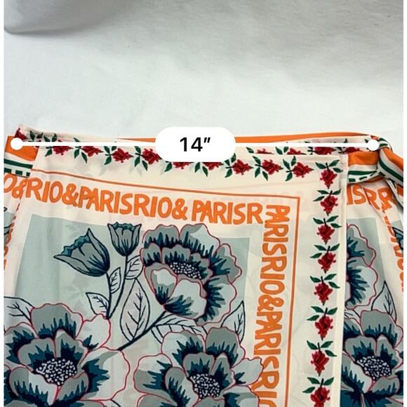 Commence Lightweight Wrap Skirt Women's Size Large Floral Paris Rio Print - Picture 5 of 10
